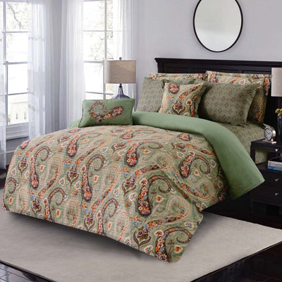 3 PCs Bed Sheet Paisley - Cotton Sateen