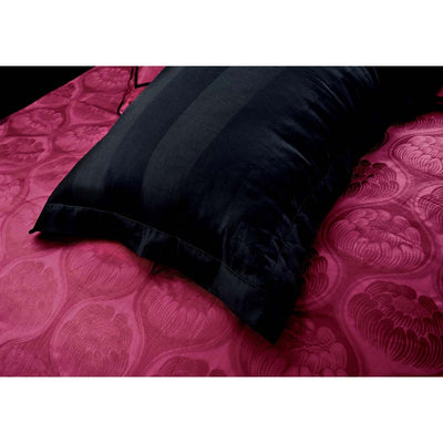 8 PCs Comforter Set Maroon Black - Cotton Sateen