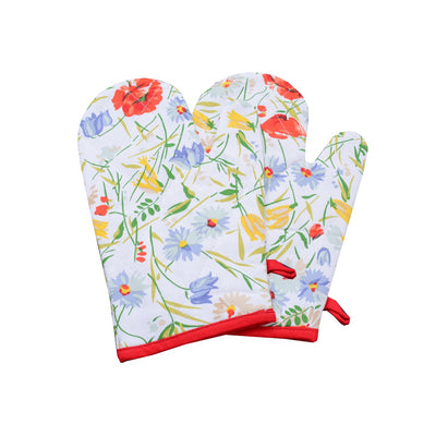 Pair of Kitchen Gloves- White Red